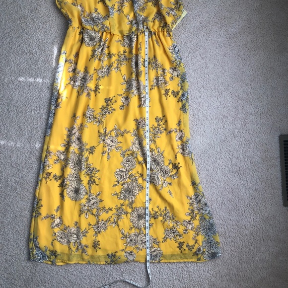 Tacera Yellow Floral Maxi Dress size 1X - Picture 11 of 15